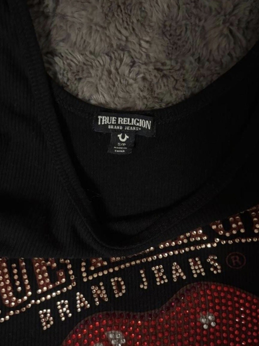 True Religion Black Rhinestone Lip Tank Top - Picture 6 of 6